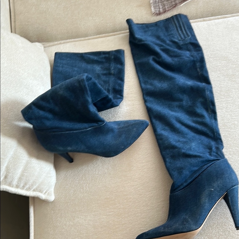 Guess Blue Stiletto Heeled Boots Fashion Statement